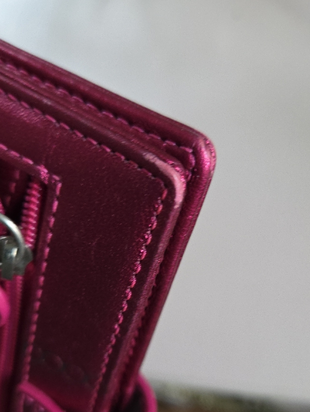 COACH  Metallic Fuchsia POPPY Leather Passport Wallet - Picture 14 of 15